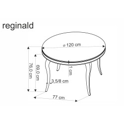 'REGINALD Round Table Top - White Marble, Legs - Silver' 'REGINALD Round Table Top - White Marble, Legs - Silver'
