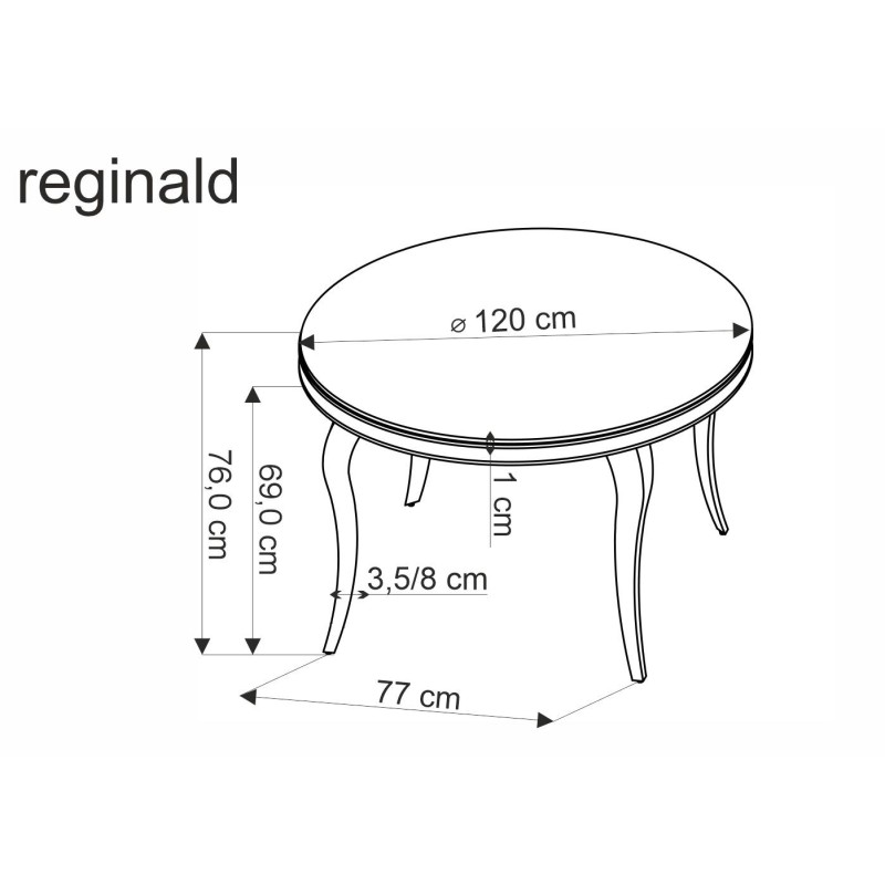 'REGINALD Round Table Top - White Marble, Legs - Silver' 'REGINALD Round Table Top - White Marble, Legs - Silver'