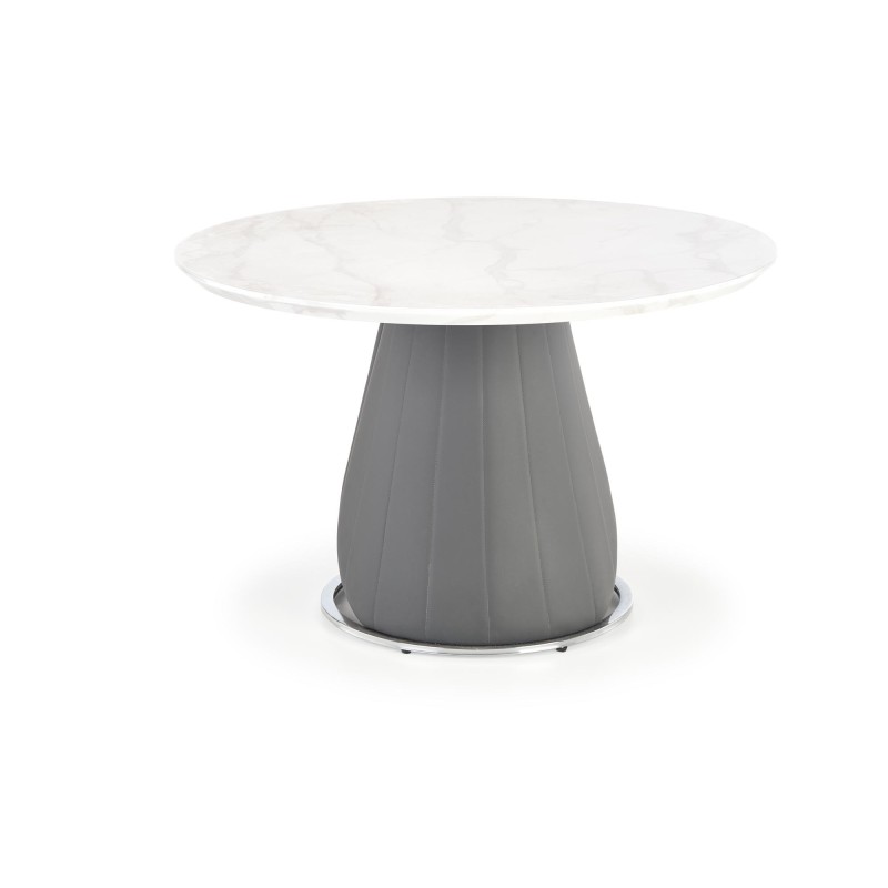 'REMIGIO Extendable Table Top: White Marble, Leg: Ash Grey' 'REMIGIO Extendable Table Top: White Marble, Leg: Ash Grey'