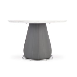 'REMIGIO Extendable Table Top: White Marble, Leg: Ash Grey' 'REMIGIO Extendable Table Top: White Marble, Leg: Ash Grey'