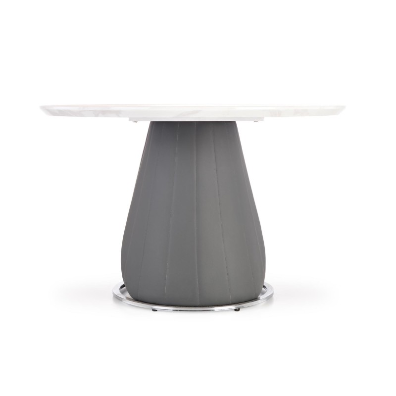 'REMIGIO Extendable Table Top: White Marble, Leg: Ash Grey' 'REMIGIO Extendable Table Top: White Marble, Leg: Ash Grey'