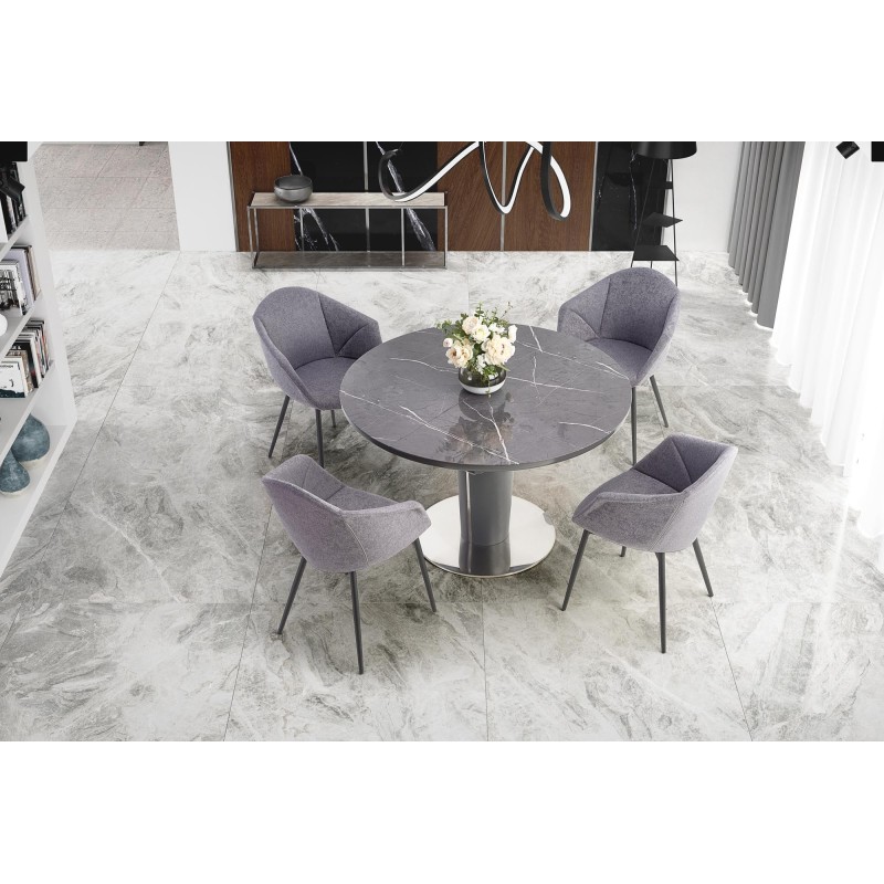 'RICARDO Extendable Table in Ashen Marble' 'RICARDO Extendable Table in Ashen Marble'