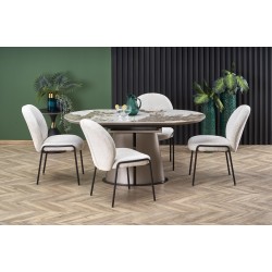 'ROBINSON Extendable Table, Beige Marble / Cappuccino / Black' 'ROBINSON Extendable Table, Beige Marble / Cappuccino / Black'