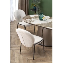 'ROBINSON Extendable Table, Beige Marble / Cappuccino / Black' 'ROBINSON Extendable Table, Beige Marble / Cappuccino / Black'