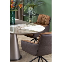 'ROBINSON Extendable Table, Beige Marble / Cappuccino / Black' 'ROBINSON Extendable Table, Beige Marble / Cappuccino / Black'