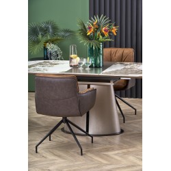 'ROBINSON Extendable Table, Beige Marble / Cappuccino / Black' 'ROBINSON Extendable Table, Beige Marble / Cappuccino / Black'