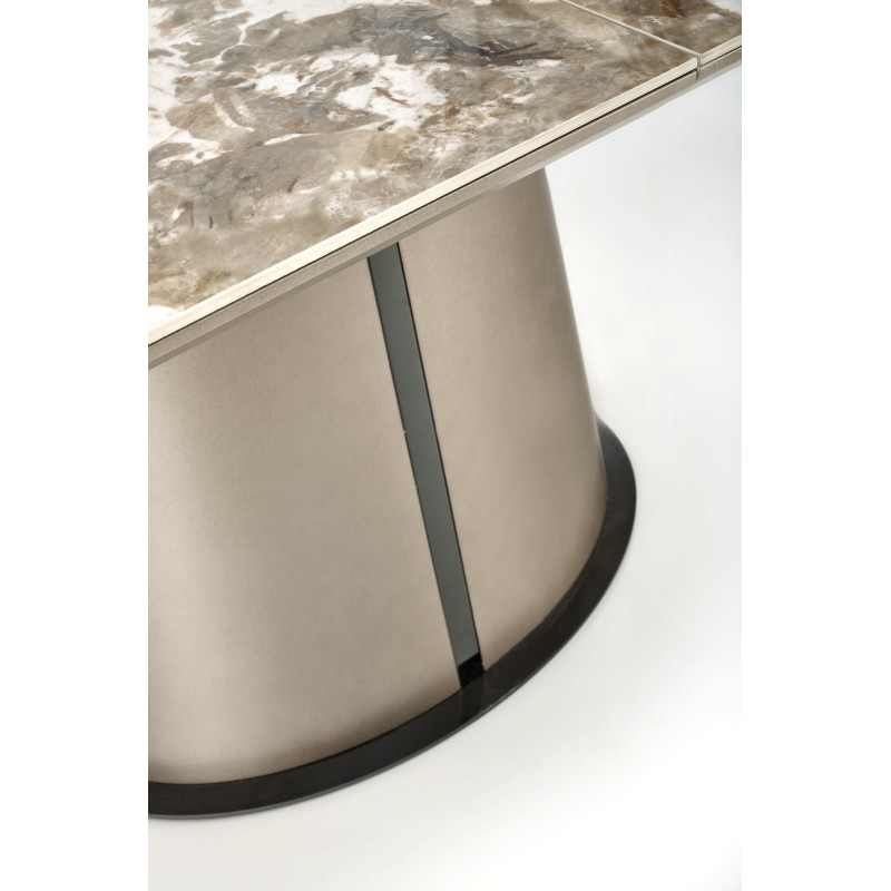 'ROBINSON Extendable Table, Beige Marble / Cappuccino / Black' 'ROBINSON Extendable Table, Beige Marble / Cappuccino / Black'