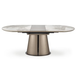 'ROBINSON Extendable Table, Beige Marble / Cappuccino / Black' 'ROBINSON Extendable Table, Beige Marble / Cappuccino / Black'