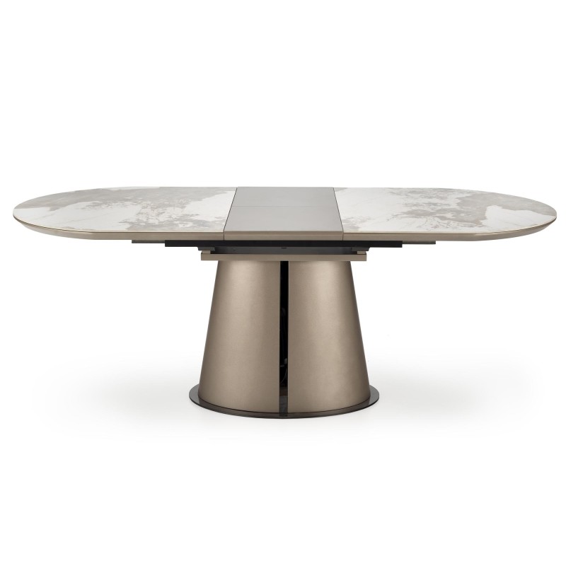 'ROBINSON Extendable Table, Beige Marble / Cappuccino / Black' 'ROBINSON Extendable Table, Beige Marble / Cappuccino / Black'