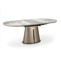 'ROBINSON Extendable Table, Beige Marble / Cappuccino / Black' 'ROBINSON Extendable Table, Beige Marble / Cappuccino / Black'