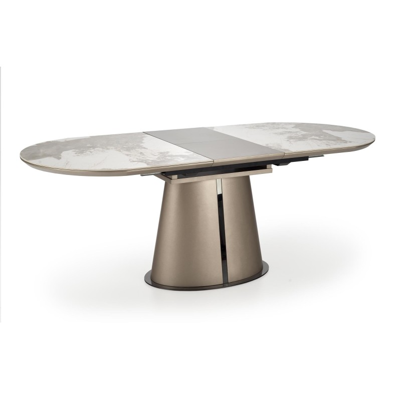 'ROBINSON Extendable Table, Beige Marble / Cappuccino / Black' 'ROBINSON Extendable Table, Beige Marble / Cappuccino / Black'