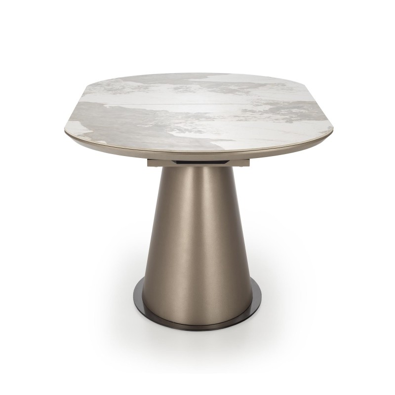 'ROBINSON Extendable Table, Beige Marble / Cappuccino / Black' 'ROBINSON Extendable Table, Beige Marble / Cappuccino / Black'