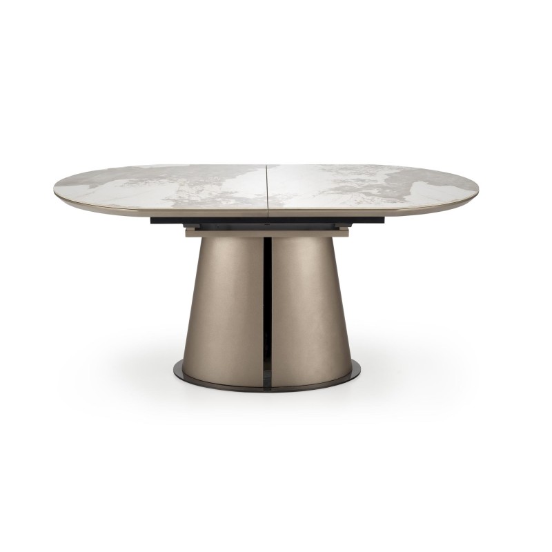 'ROBINSON Extendable Table, Beige Marble / Cappuccino / Black' 'ROBINSON Extendable Table, Beige Marble / Cappuccino / Black'