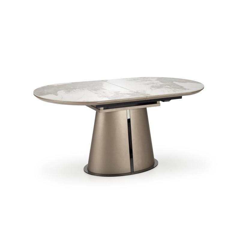 'ROBINSON Extendable Table, Beige Marble / Cappuccino / Black' 'ROBINSON Extendable Table, Beige Marble / Cappuccino / Black'