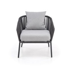 ROCCA zestaw ogrodowy ( sofa + fotel 2x + ława ), ciemny popiel / jasny popiel (1p 1szt) ROCCA zestaw ogrodowy ( sofa + fotel 2x + ława ), ciemny popiel / jasny popiel (1p 1szt)