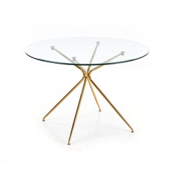 'RONDO Table, Top - Clear, Legs - Gold' 'RONDO Table, Top - Clear, Legs - Gold'