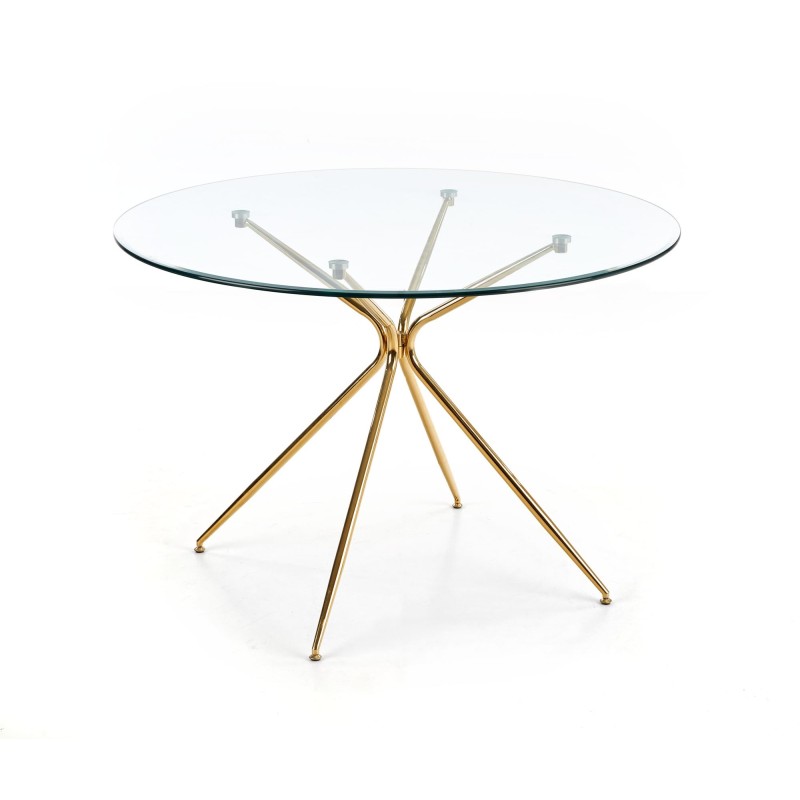 'RONDO Table, Top - Clear, Legs - Gold' 'RONDO Table, Top - Clear, Legs - Gold'