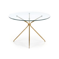 'RONDO Table, Top - Clear, Legs - Gold' 'RONDO Table, Top - Clear, Legs - Gold'