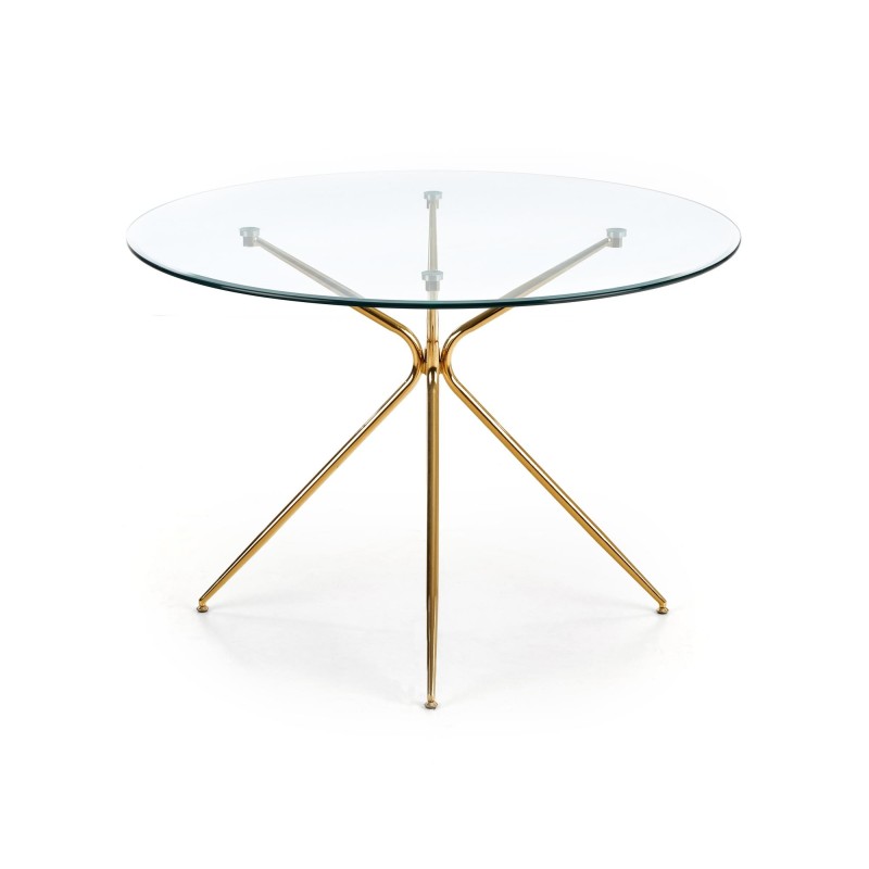 'RONDO Table, Top - Clear, Legs - Gold' 'RONDO Table, Top - Clear, Legs - Gold'