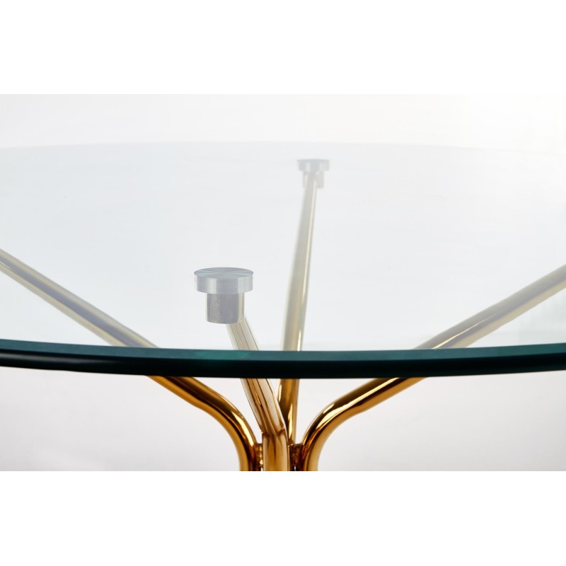 'RONDO Table, Top - Clear, Legs - Gold' 'RONDO Table, Top - Clear, Legs - Gold'