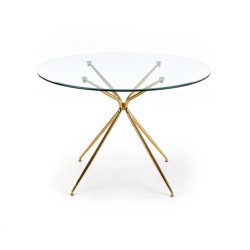 'RONDO Table, Top - Clear, Legs - Gold' 'RONDO Table, Top - Clear, Legs - Gold'