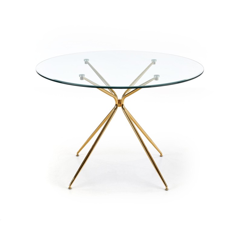 'RONDO Table, Top - Clear, Legs - Gold' 'RONDO Table, Top - Clear, Legs - Gold'