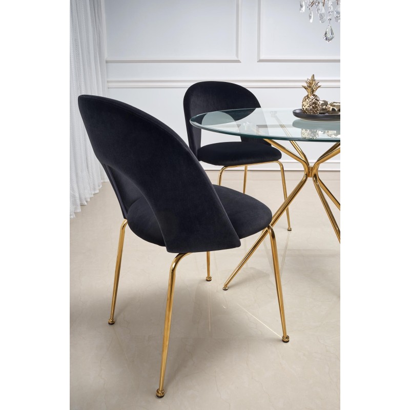 'RONDO Table, Top - Clear, Legs - Gold' 'RONDO Table, Top - Clear, Legs - Gold'