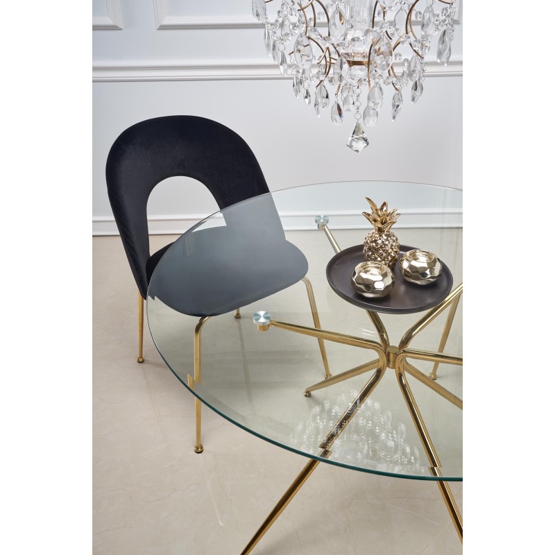 'RONDO Table, Top - Clear, Legs - Gold' 'RONDO Table, Top - Clear, Legs - Gold'