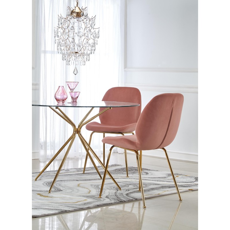 'RONDO Table, Top - Clear, Legs - Gold' 'RONDO Table, Top - Clear, Legs - Gold'