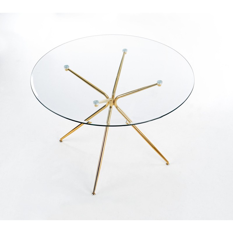 'RONDO Table, Top - Clear, Legs - Gold' 'RONDO Table, Top - Clear, Legs - Gold'