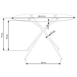 'RONDO Table, Top - Clear, Legs - Gold' 'RONDO Table, Top - Clear, Legs - Gold'