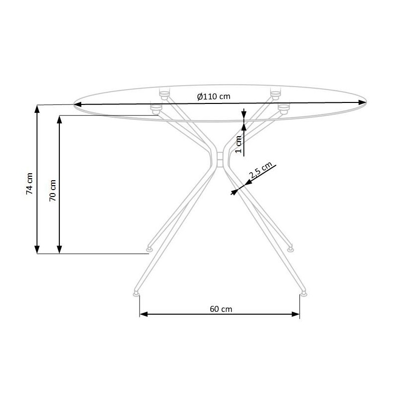 'RONDO Table, Top - Clear, Legs - Gold' 'RONDO Table, Top - Clear, Legs - Gold'