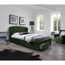 'SABRINA Bed with Drawers Dark Green'