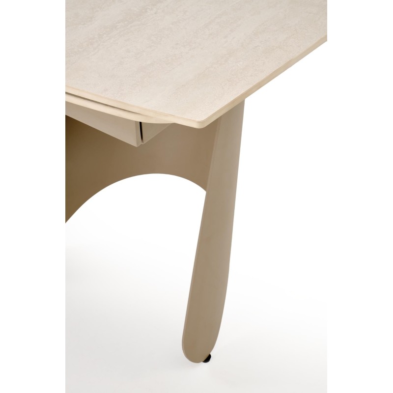 'SALIX Extendable Table, Travertine / Cashmere' 'SALIX Extendable Table, Travertine / Cashmere'