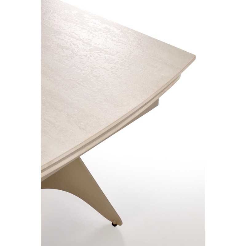 'SALIX Extendable Table, Travertine / Cashmere' 'SALIX Extendable Table, Travertine / Cashmere'