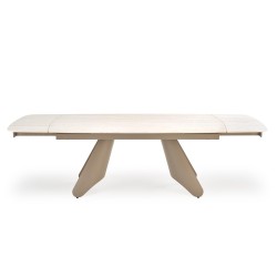 'SALIX Extendable Table, Travertine / Cashmere' 'SALIX Extendable Table, Travertine / Cashmere'