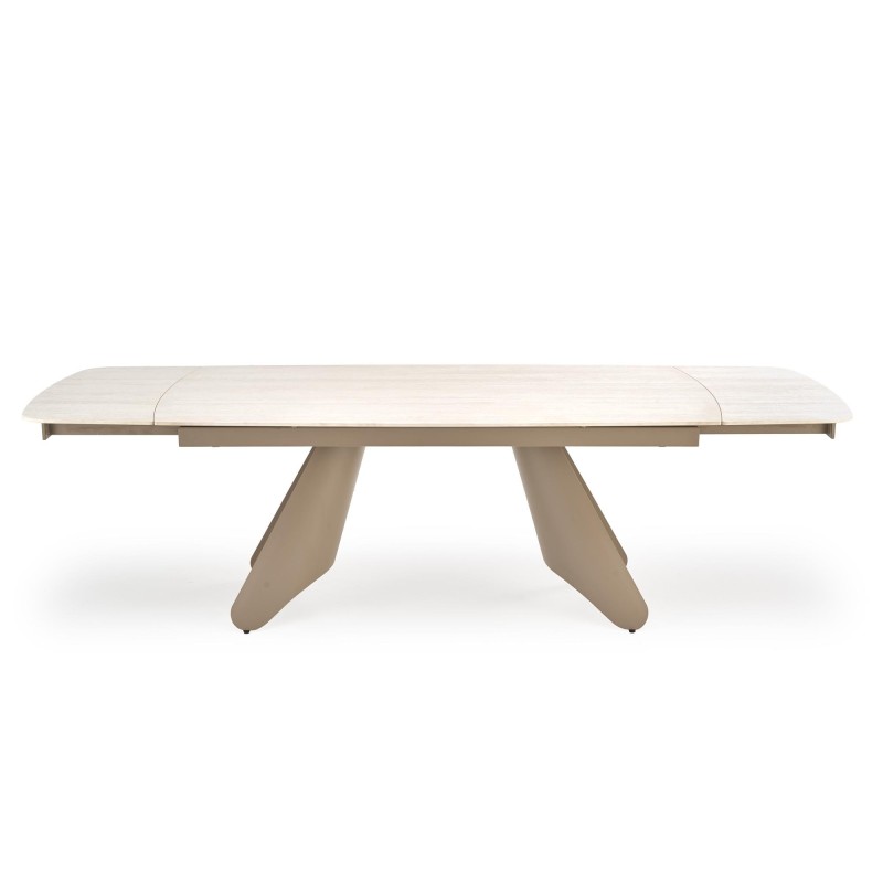'SALIX Extendable Table, Travertine / Cashmere' 'SALIX Extendable Table, Travertine / Cashmere'