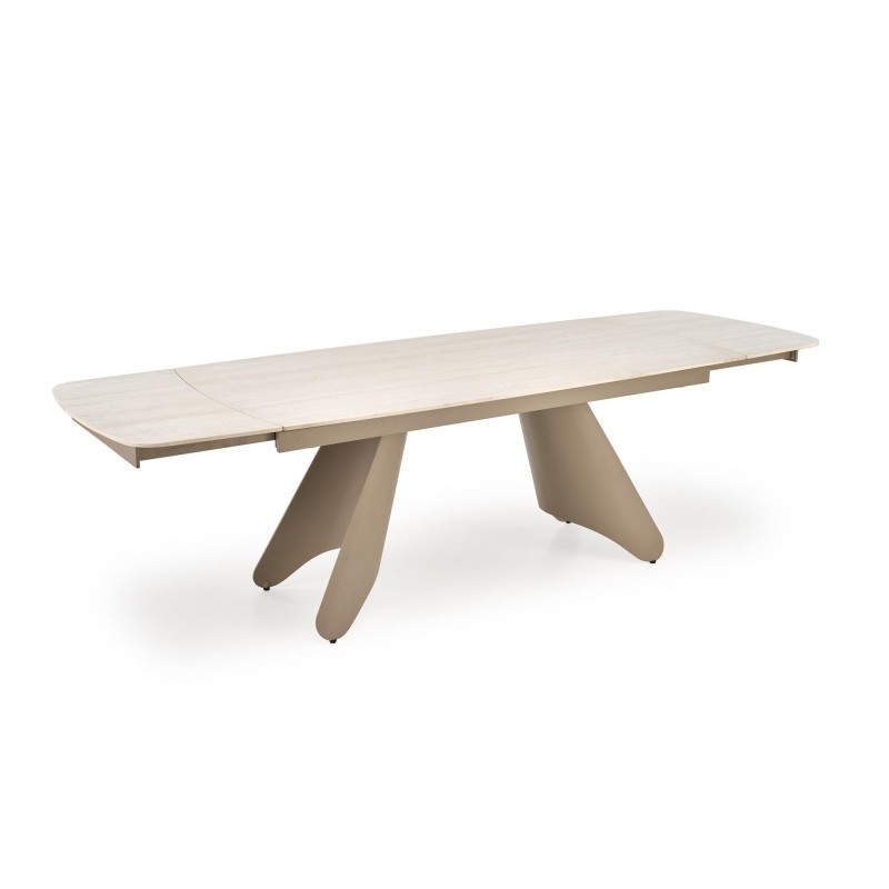 'SALIX Extendable Table, Travertine / Cashmere' 'SALIX Extendable Table, Travertine / Cashmere'