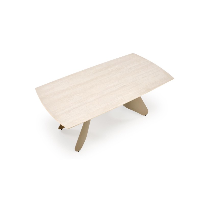 'SALIX Extendable Table, Travertine / Cashmere' 'SALIX Extendable Table, Travertine / Cashmere'