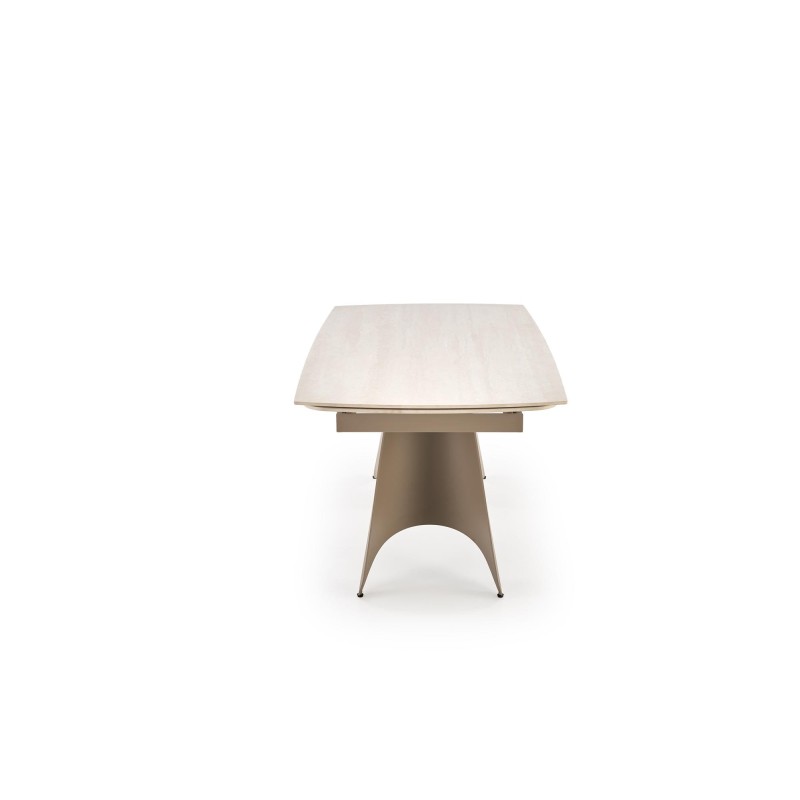 'SALIX Extendable Table, Travertine / Cashmere' 'SALIX Extendable Table, Travertine / Cashmere'