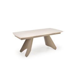 'SALIX Extendable Table, Travertine / Cashmere' 'SALIX Extendable Table, Travertine / Cashmere'