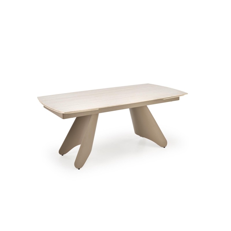 'SALIX Extendable Table, Travertine / Cashmere' 'SALIX Extendable Table, Travertine / Cashmere'