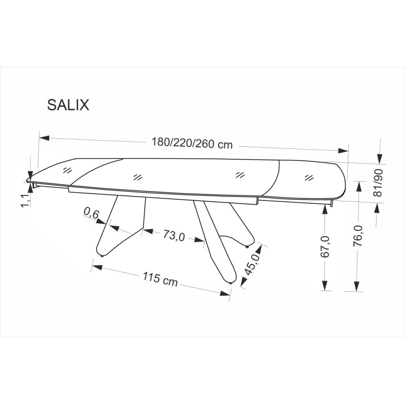 'SALIX Extendable Table, Travertine / Cashmere' 'SALIX Extendable Table, Travertine / Cashmere'