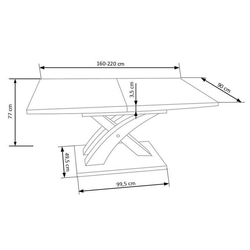 'SANDOR 3 Extendable Table, Top - Golden Oak, Legs - Golden Oak / Black' 'SANDOR 3 Extendable Table, Top - Golden Oak, Legs - Golden Oak / Black'