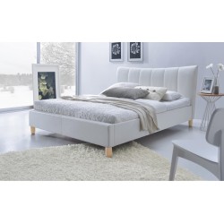 'SANDY Upholstered Bed White'