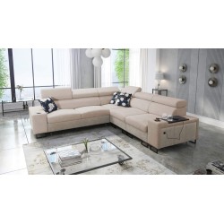 Prestige III Ecksofa mit Schlaffunktion und USB-Anschluss - Weich im Griff, Freya 210.04 + Tauro 8203