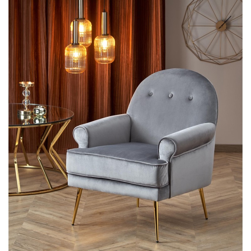 'SANTI Relaxation Chair in Ash Gray / Gold' 'SANTI Relaxation Chair in Ash Gray / Gold'