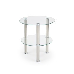 'SARDINIA Clear Tabletop and Shelf Coffee Table'