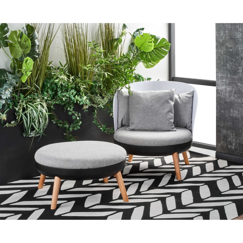'SCANDI Footstool: Ash Grey, Black' 'SCANDI Footstool: Ash Grey, Black'