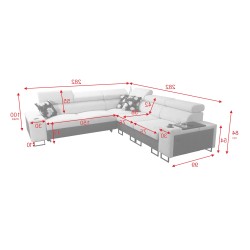 Prestige III Ecksofa mit Schlaffunktion und USB-Anschluss - Weich im Griff, Freya 210.04 + Tauro 8203 Prestige III Ecksofa mit Schlaffunktion und USB-Anschluss - Weich im Griff, Freya 210.04 + Tauro 8203